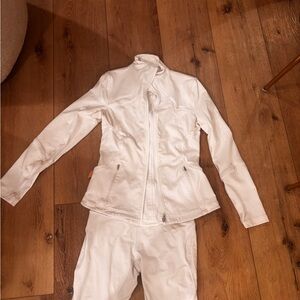Lululemon White Jacket and coordinating LuluLemonWorkout Pants